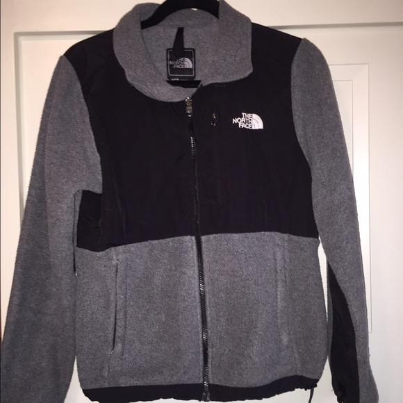 Gray and black fleece Northface jacket