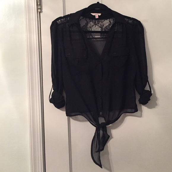 Sheer black button down - Picture 3 of 3