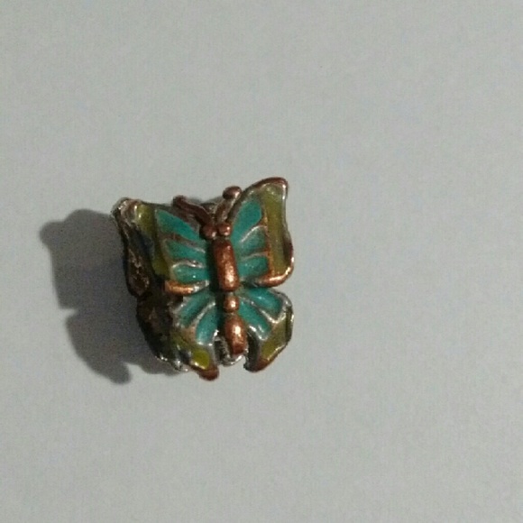 Blue and green double wing butterfly charm
