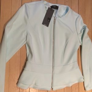 Pretty mint colored zip blazer
