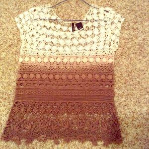 FLOWER LACE OMBRÉ TEE ❤️💗🍒