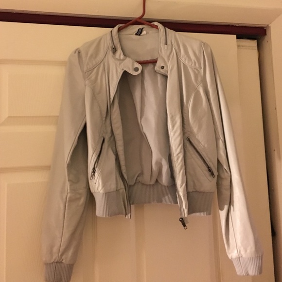 H&M faux leather bomber