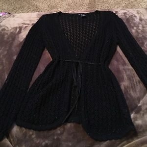 Black and metallic sweater