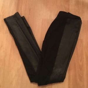 Buffalo leather panel leggings