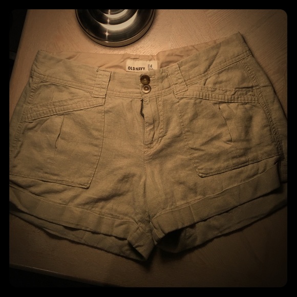 Khaki Linen Shorts