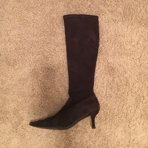 Stuart Weitzman suede boots, cola, size 9M