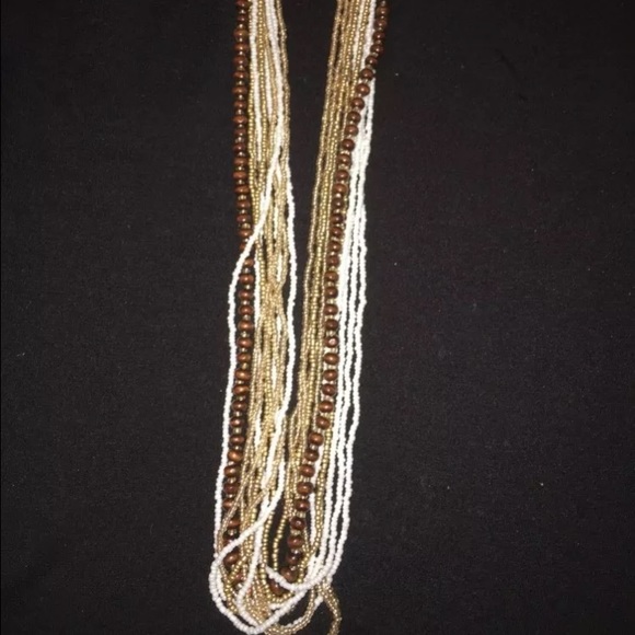 multi strand glass beaded necklace