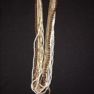 multi strand glass beaded necklace