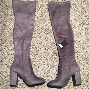 BNIB Over the Knee Gray Boots