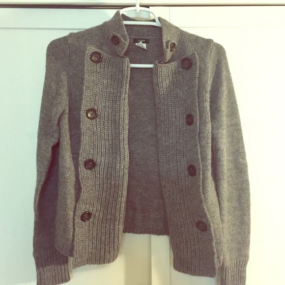 J. Crew gray wool (merino/alpaca) cardigan