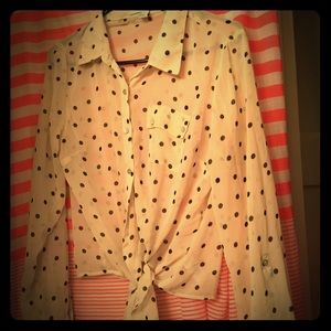 Forever 21 Black/ White Polka Dot top.. SzL