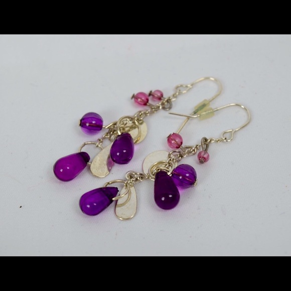 Purple Teardrop Dangle Dainty Earrings Boho Fairy Whimsigoth Y2K Prom Homecoming