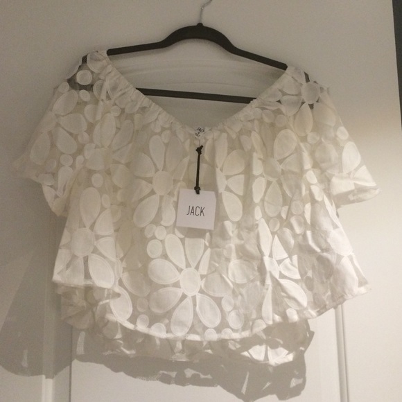 NWT Sheer white off the shoulder top - Picture 2 of 4