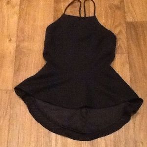 NEW BLACK HIGH LOW BLOUSE