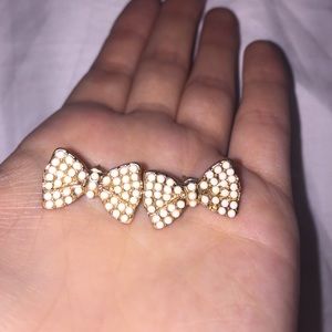 Gold forever 21 bow earrings