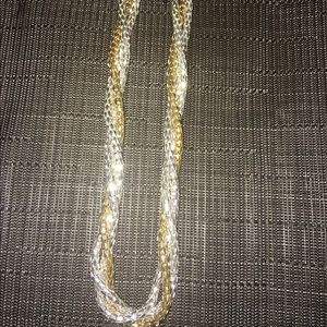 Silver/gold twist costume necklace