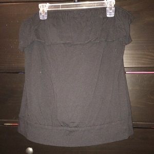 Black tube top with ruffle top