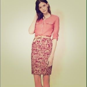 Loft paisley printed pencil skirt