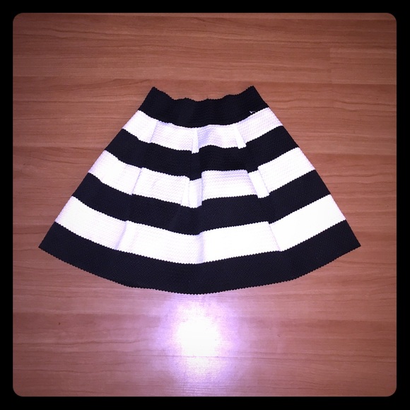 White and black A line skirt