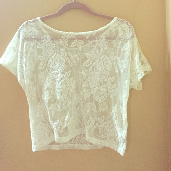 All lace white flowy shirt. Perfect for the beach