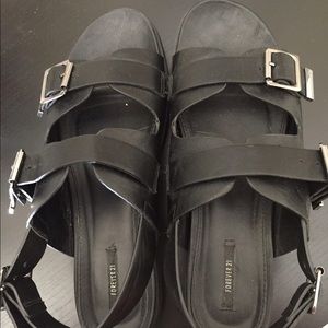 Black platform strapped sandals(on hold)