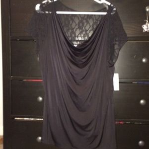 Black blouse with lace back detail