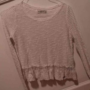 White Abercrombie Lace Sweater