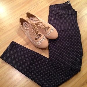 Old Navy "Rockstar" polka dot skinny jeans.