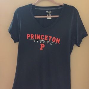 Work out material. Princeton tigers shirt.