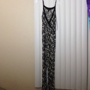 Deep V patterned jumpsuit