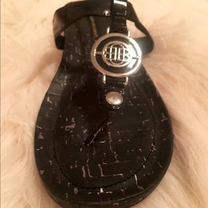 Dana Buchman Black and Metallic Sandal