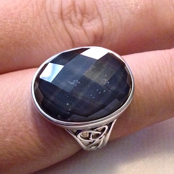 QVC Jewelry - Silver Hematite Quartz Ring sz11