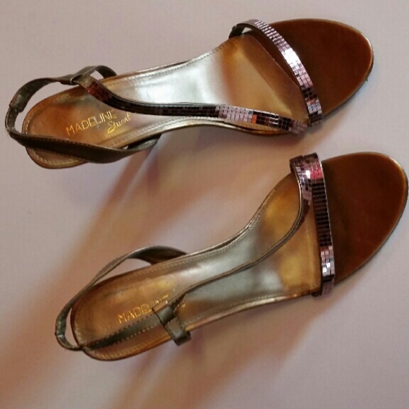 Bronze sandals.