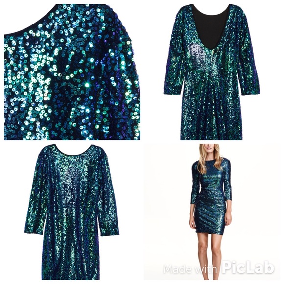 Green/Blue Sequin Dress - Picture 2 of 6