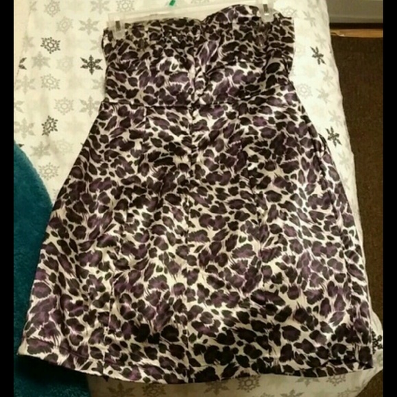Cheetah purple and tan dress
