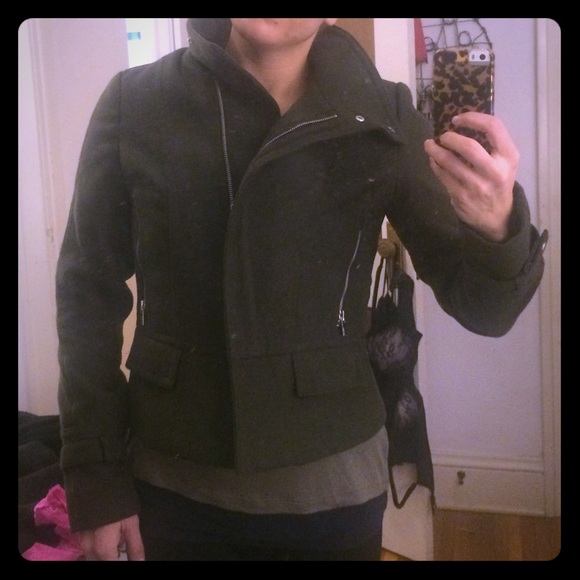 Forest green moto jacket
