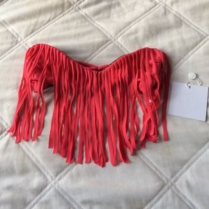 ACACIA Barcelona bikini top XS NWT in Dragon Fruit