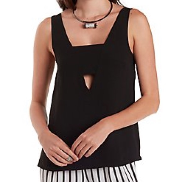 Deep V Cut-Out Tank Top