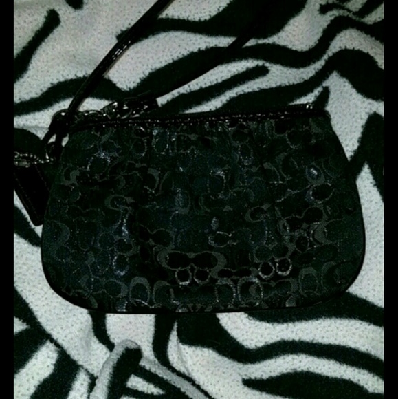 Black and sliver coach clutch
