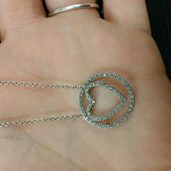 Heart and Circle Diamond Necklace