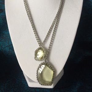 NWOT Nine West Silver Green Pendant Necklace