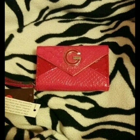 Pink leather G by guess wallet clutch