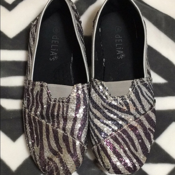 Zebra print sequin canvas shoes
