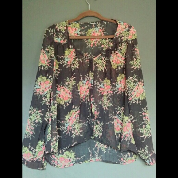 Long sleeve Floral chiffon blouse TRADE