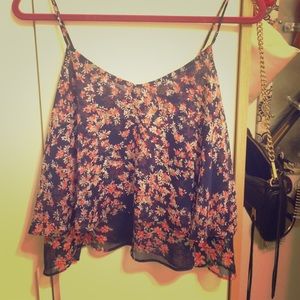 Sheer floral crop top