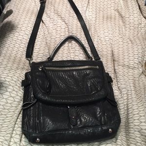 Black Leather DKNY Crossbody Bag