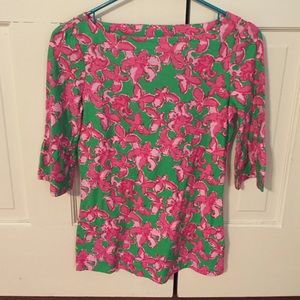Floral Pink and Green Lilly Pulitzer Top