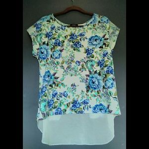 Espresso brand floral blouse with chiffon back