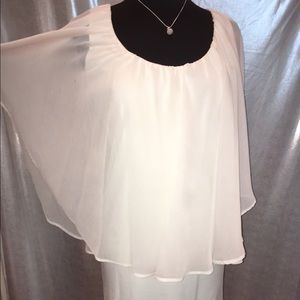 Ivory Sheer Cape Dress
