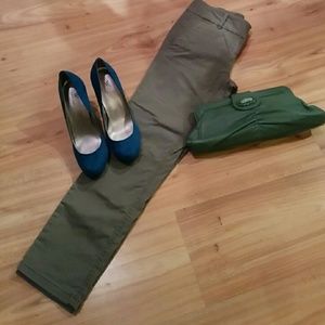 Loft light army green ankle pants